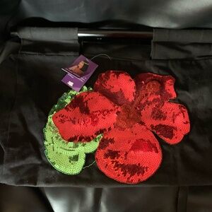 Anacaona Collection Tote with applied sequin flowers NEW With Tags